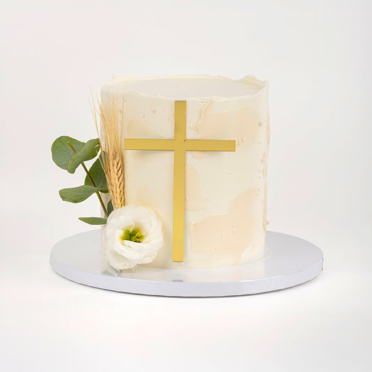 Pastel de Comunión Dorado